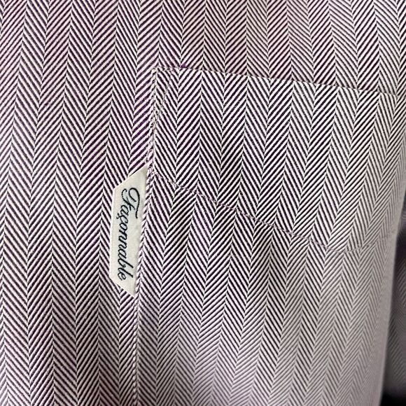 Like New Men's Faconnable L/S Lavender Dress Shirt with Front Pocket - Picture 6 of 7